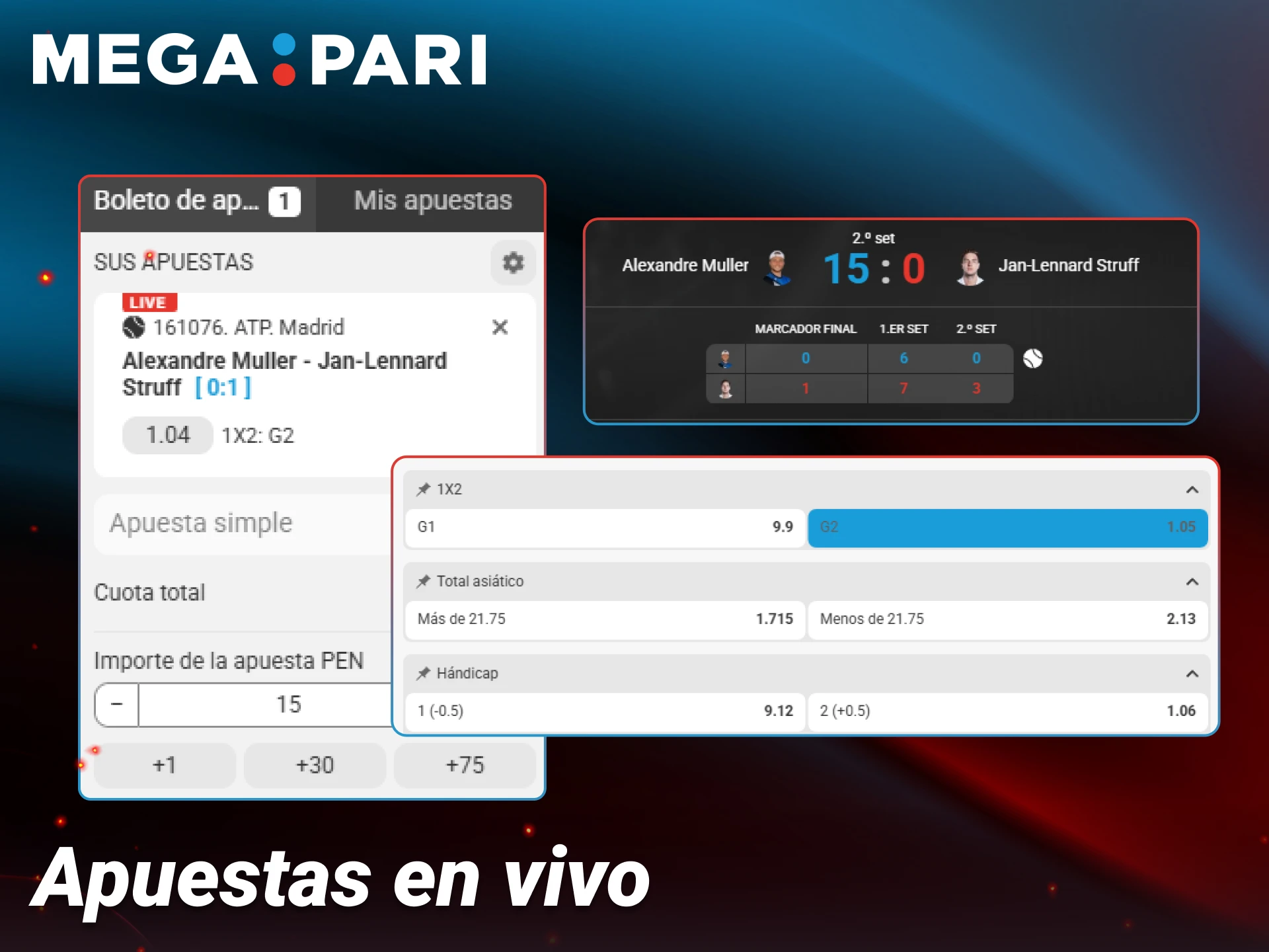 Realiza pronósticos en tiempo real durante los partidos en Megapari.
