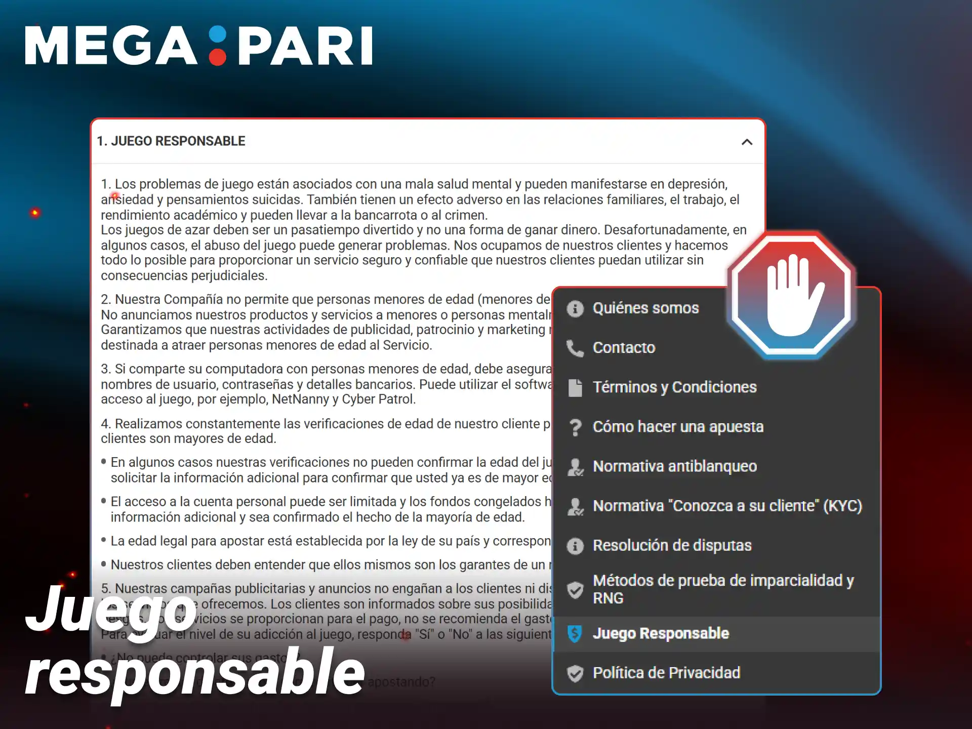 Establece tus límites de juego para apostar con seguridad en Megapari.
