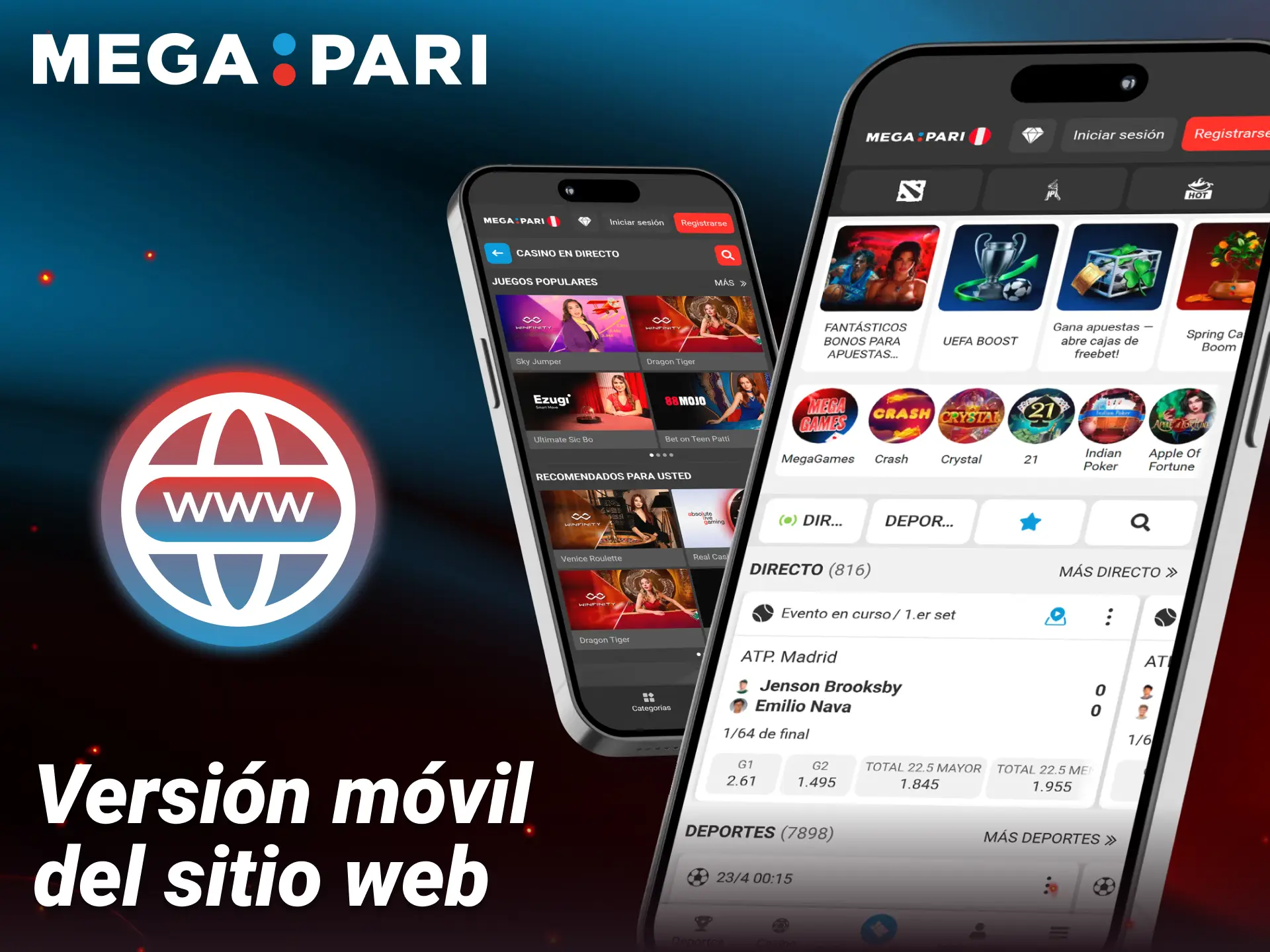 Accede a la versión móvil optimizada para apostar desde Megapari.